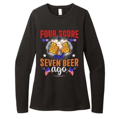 Four Score And Seven Beer Ago 4th Of July Womens CVC Long Sleeve Shirt