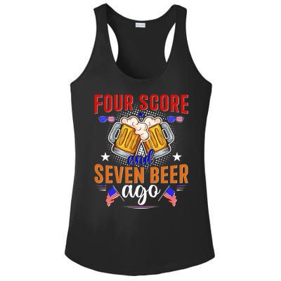 Four Score And Seven Beer Ago 4th Of July Ladies PosiCharge Competitor Racerback Tank