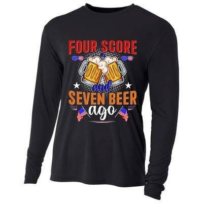 Four Score And Seven Beer Ago 4th Of July Cooling Performance Long Sleeve Crew