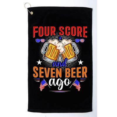 Four Score And Seven Beer Ago 4th Of July Golf Towel
