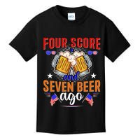 Four Score And Seven Beer Ago 4th Of July Kids T-Shirt