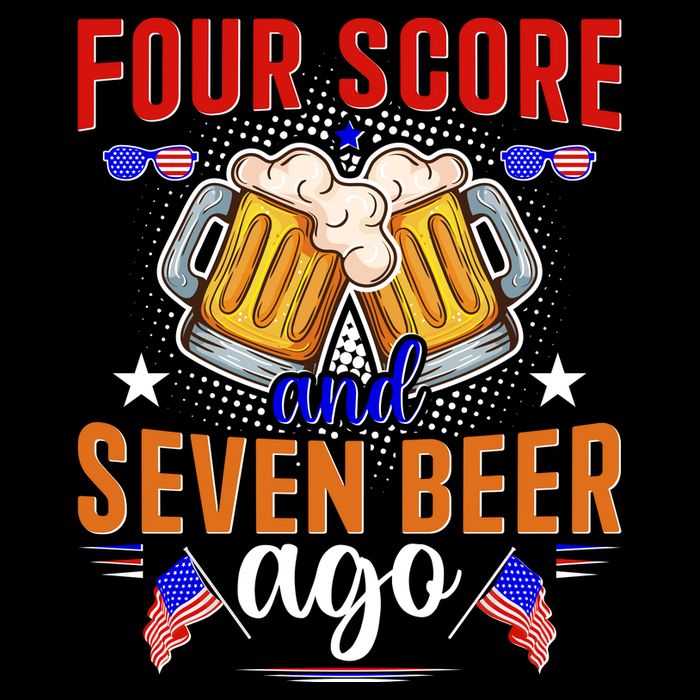 Four Score And Seven Beer Ago 4th Of July Kids T-Shirt
