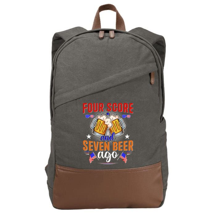 Four Score And Seven Beer Ago 4th Of July Cotton Canvas Backpack