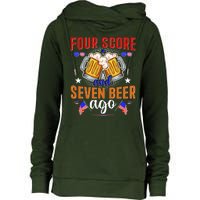 Four Score And Seven Beer Ago 4th Of July Womens Funnel Neck Pullover Hood