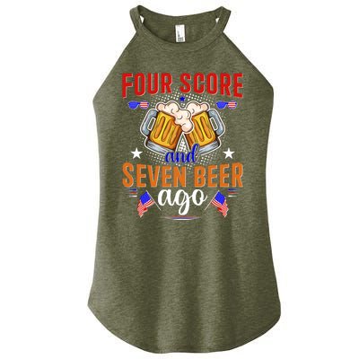 Four Score And Seven Beer Ago 4th Of July Women’s Perfect Tri Rocker Tank