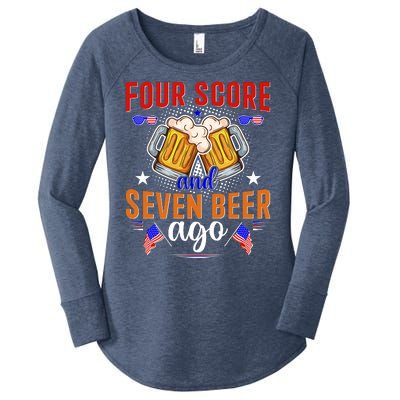 Four Score And Seven Beer Ago 4th Of July Women's Perfect Tri Tunic Long Sleeve Shirt