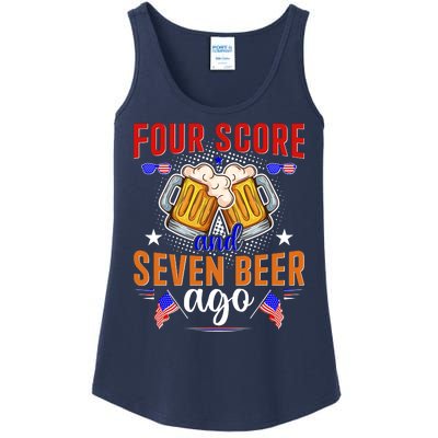 Four Score And Seven Beer Ago 4th Of July Ladies Essential Tank