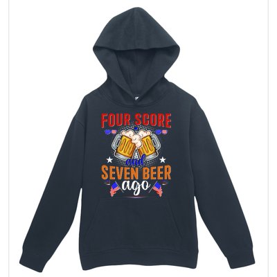 Four Score And Seven Beer Ago 4th Of July Urban Pullover Hoodie