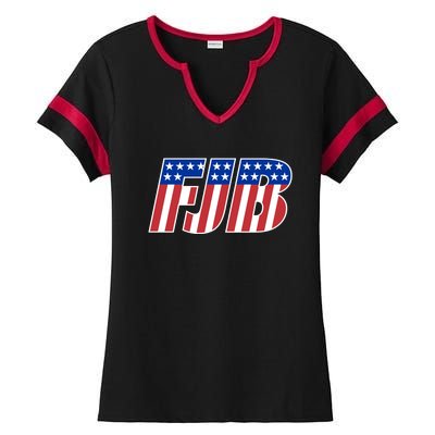 FJB Stars And Stripes Ladies Halftime Notch Neck Tee