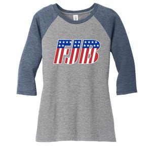 FJB Stars And Stripes Women's Tri-Blend 3/4-Sleeve Raglan Shirt