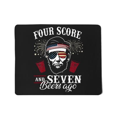 Four Score And 7 Beers Ago 4th Of July Drinking Mousepad