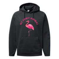 Flamingo Spirit Animal Cute Flamingo Lover Performance Fleece Hoodie