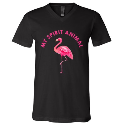 Flamingo Spirit Animal Cute Flamingo Lover V-Neck T-Shirt