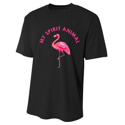 Flamingo Spirit Animal Cute Flamingo Lover Performance Sprint T-Shirt