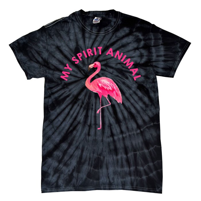 Flamingo Spirit Animal Cute Flamingo Lover Tie-Dye T-Shirt