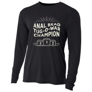 Funny Sarcastic Anal Bead Tugowar Champion Cooling Performance Long Sleeve Crew