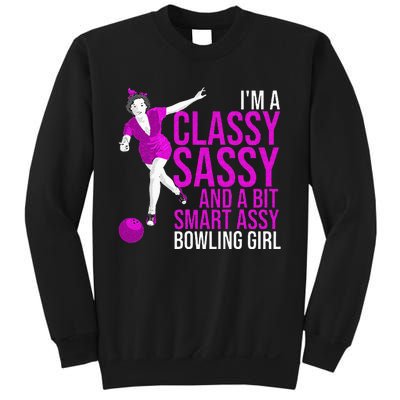 Funny Smart Assy Bowling Girl Gift For Classy Bowler Women Sweatshirt