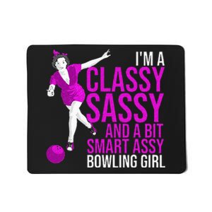 Funny Smart Assy Bowling Girl Gift For Classy Bowler Women Mousepad