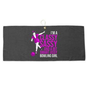 Funny Smart Assy Bowling Girl Gift For Classy Bowler Women Large Microfiber Waffle Golf Towel