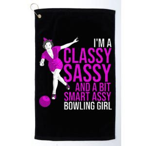 Funny Smart Assy Bowling Girl Gift For Classy Bowler Women Platinum Collection Golf Towel