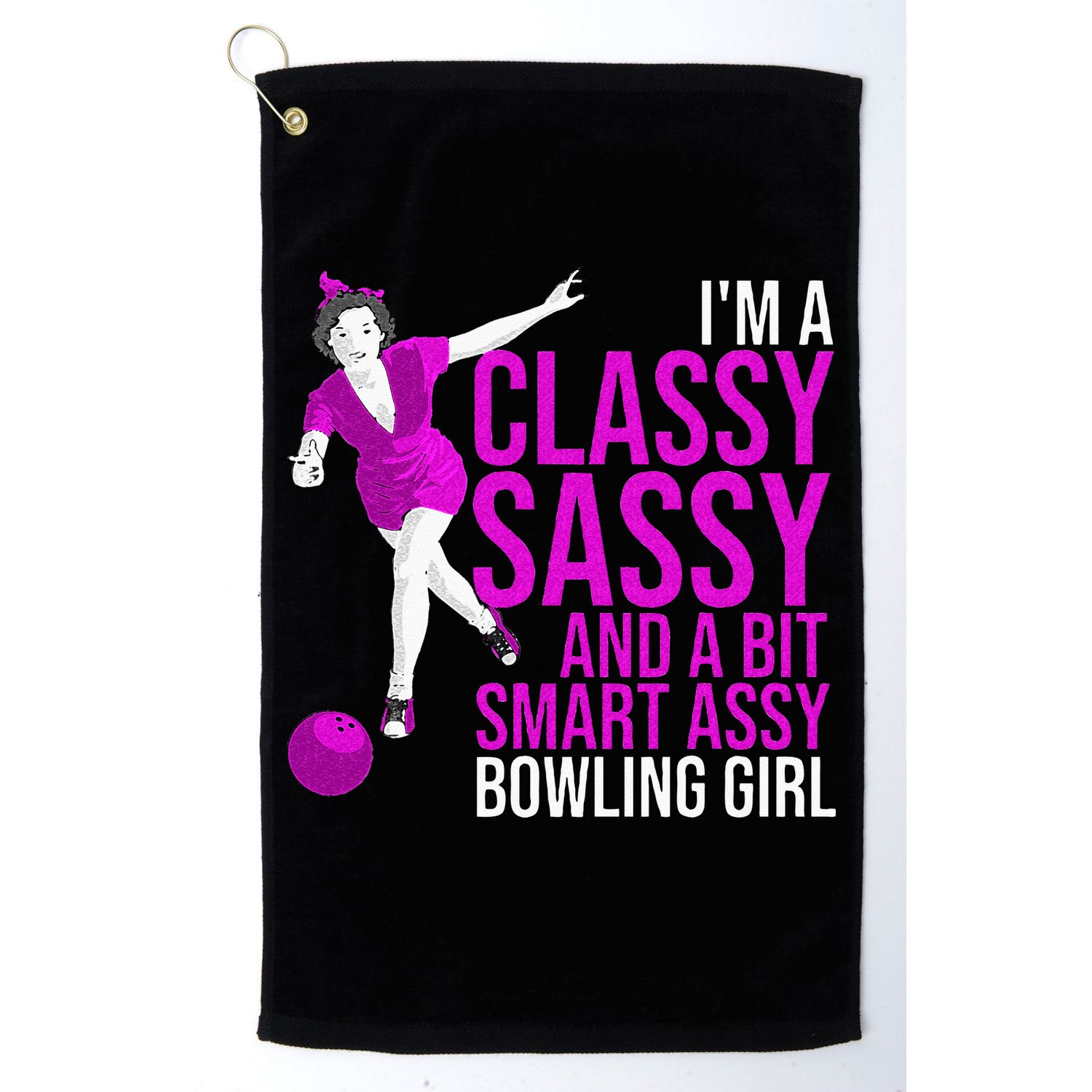 Funny Smart Assy Bowling Girl Gift For Classy Bowler Women Golf Towel