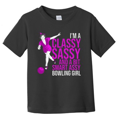 Funny Smart Assy Bowling Girl Gift For Classy Bowler Women Toddler T-Shirt