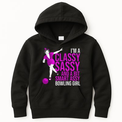 Funny Smart Assy Bowling Girl Gift For Classy Bowler Women Kids Hoodie
