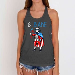 Funny Shake And Bake 4th Of July Couple Matching & Bake Women's Knotted Racerback Tank