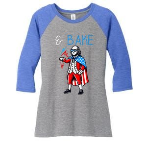 Funny Shake And Bake 4th Of July Couple Matching & Bake Women's Tri-Blend 3/4-Sleeve Raglan Shirt