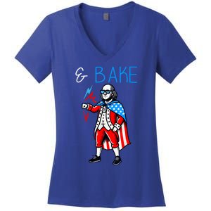 Funny Shake And Bake 4th Of July Couple Matching & Bake Women's V-Neck T-Shirt