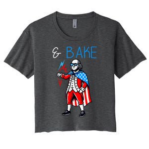 Funny Shake And Bake 4th Of July Couple Matching & Bake Women's Crop Top Tee