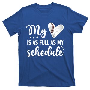 Full Schedule And Heart Proud Volleyball Baseball Player Mom Funny Gift T-Shirt