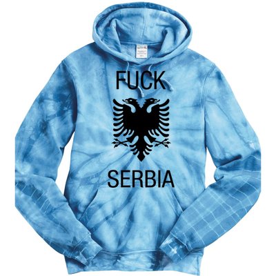 Fuck Serbia Albanian Flag Tie Dye Hoodie