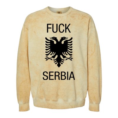 Fuck Serbia Albanian Flag Colorblast Crewneck Sweatshirt