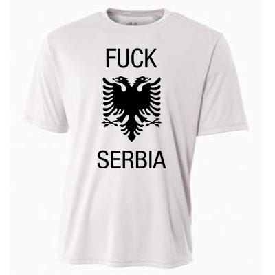 Fuck Serbia Albanian Flag Cooling Performance Crew T-Shirt