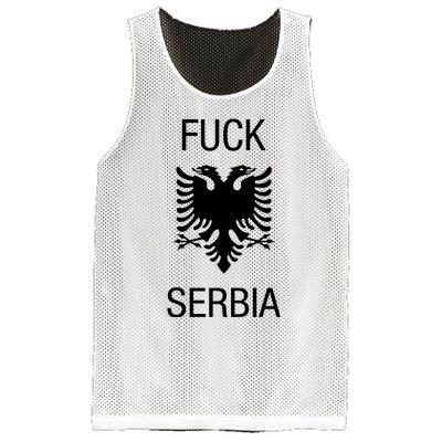 Fuck Serbia Albanian Flag Mesh Reversible Basketball Jersey Tank