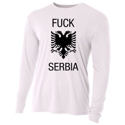 Fuck Serbia Albanian Flag Cooling Performance Long Sleeve Crew