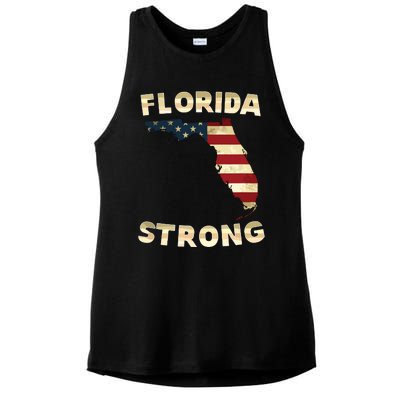 Florida Strong American Flag Cool Fl Flags Ladies PosiCharge Tri-Blend Wicking Tank