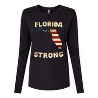 Florida Strong American Flag Cool Fl Flags Womens Cotton Relaxed Long Sleeve T-Shirt