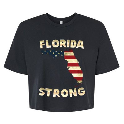 Florida Strong American Flag Cool Fl Flags Bella+Canvas Jersey Crop Tee