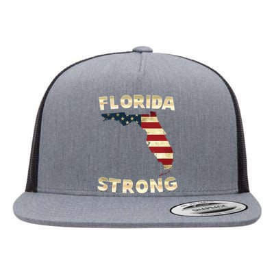 Florida Strong American Flag Cool Fl Flags Flat Bill Trucker Hat