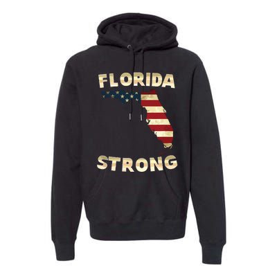 Florida Strong American Flag Cool Fl Flags Premium Hoodie