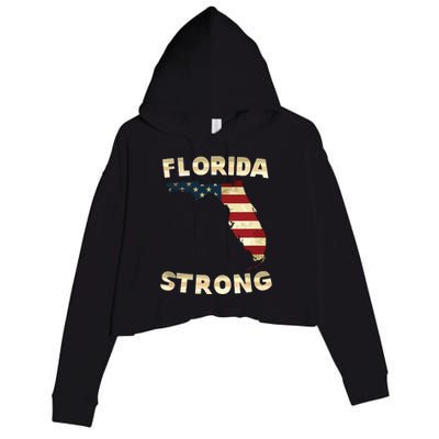 Florida Strong American Flag Cool Fl Flags Crop Fleece Hoodie