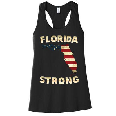 Florida Strong American Flag Cool Fl Flags Women's Racerback Tank