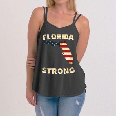 Florida Strong American Flag Cool Fl Flags Women's Strappy Tank