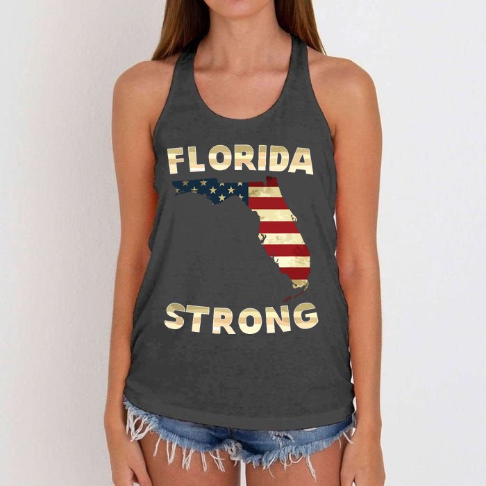 Florida Strong American Flag Cool Fl Flags Women's Knotted Racerback Tank