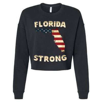 Florida Strong American Flag Cool Fl Flags Cropped Pullover Crew