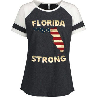 Florida Strong American Flag Cool Fl Flags Enza Ladies Jersey Colorblock Tee