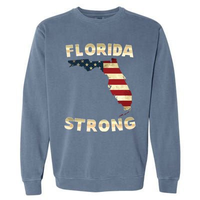 Florida Strong American Flag Cool Fl Flags Garment-Dyed Sweatshirt