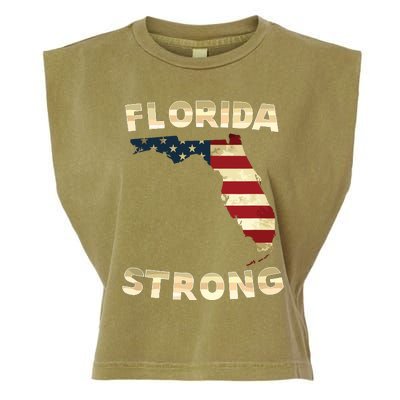 Florida Strong American Flag Cool Fl Flags Garment-Dyed Women's Muscle Tee